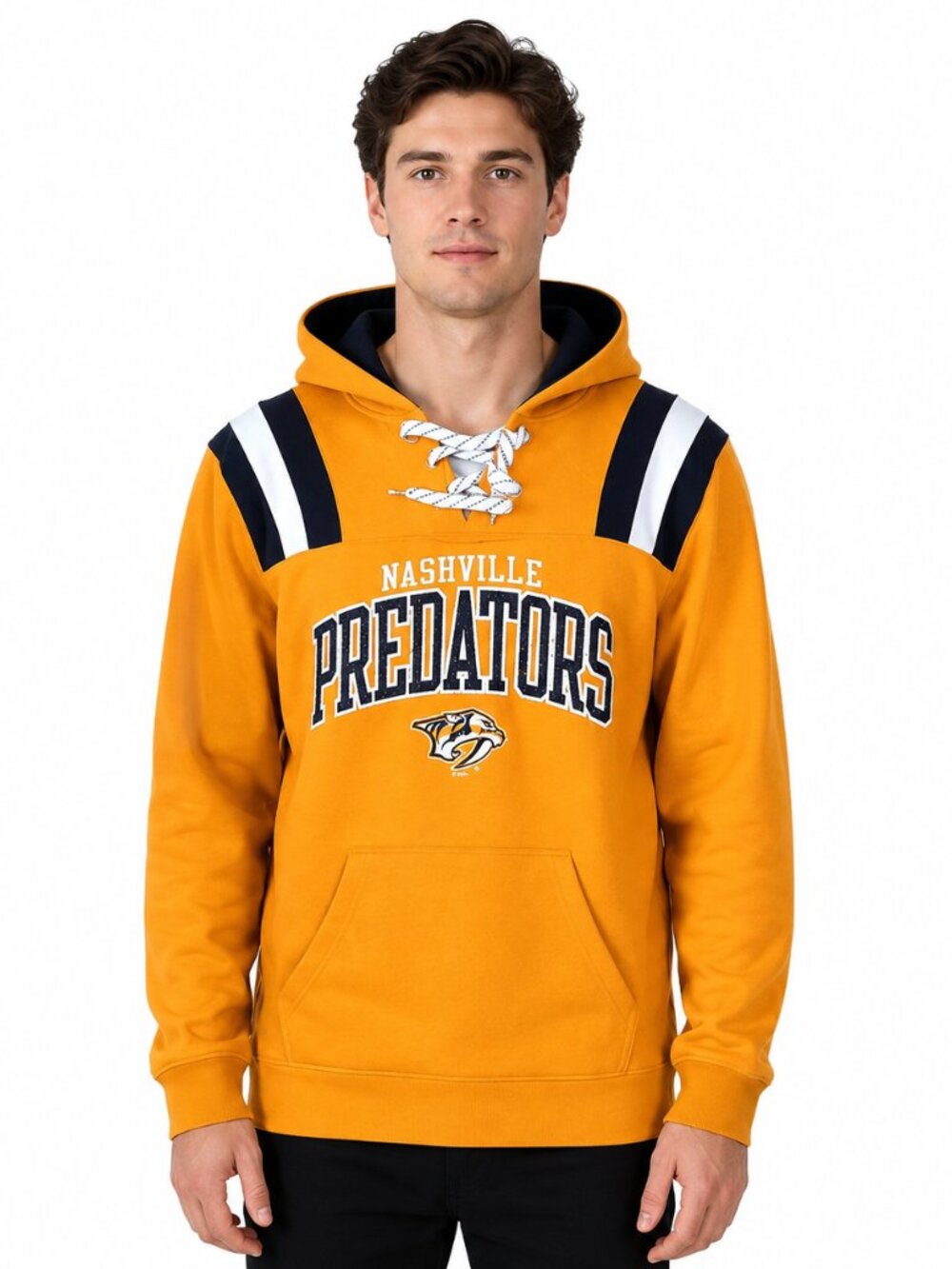 Nashville Predators Hoodie Sweatshirt Jersey Style Lace Up small 34/36 Unisex